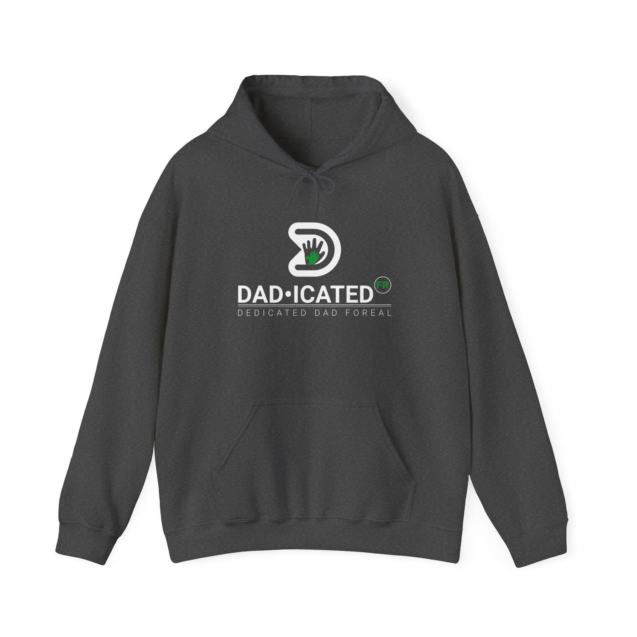 Dark Heather DadicatedFR Hooded Sweatshirt WHT/GRN